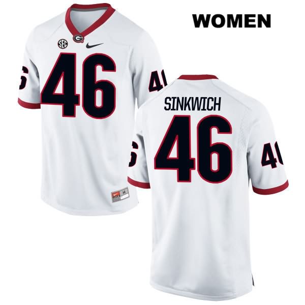 Georgia Bulldogs Women's Frank Sinkwich #46 NCAA Authentic White Nike Stitched College Football Jersey ZMB0656DT